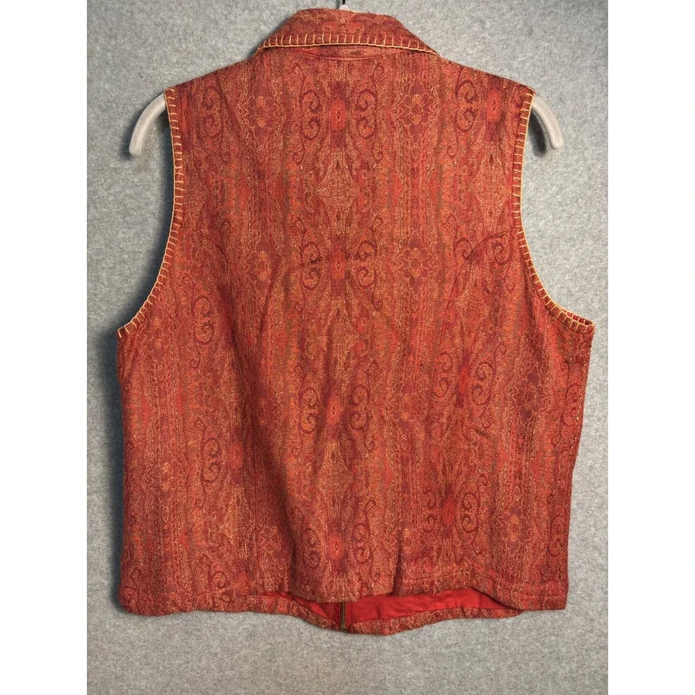 Vintage Units‎ Beaded Zip Vest Women Medium Boho Artsy Southwest Festival